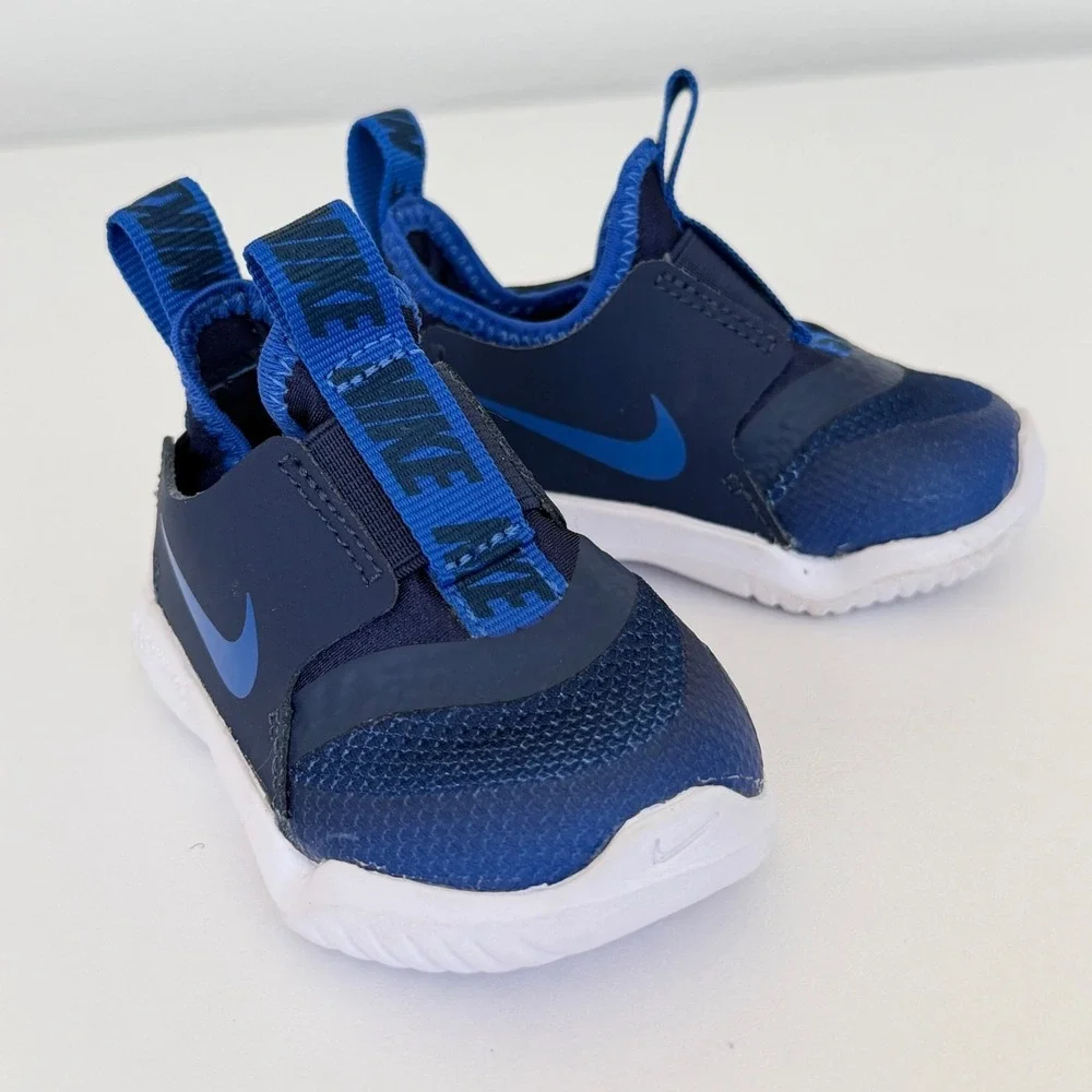 Nike Flex Runner TD Midnight Navy Imperial Blue Toddler Shoes AT4665-407 3C